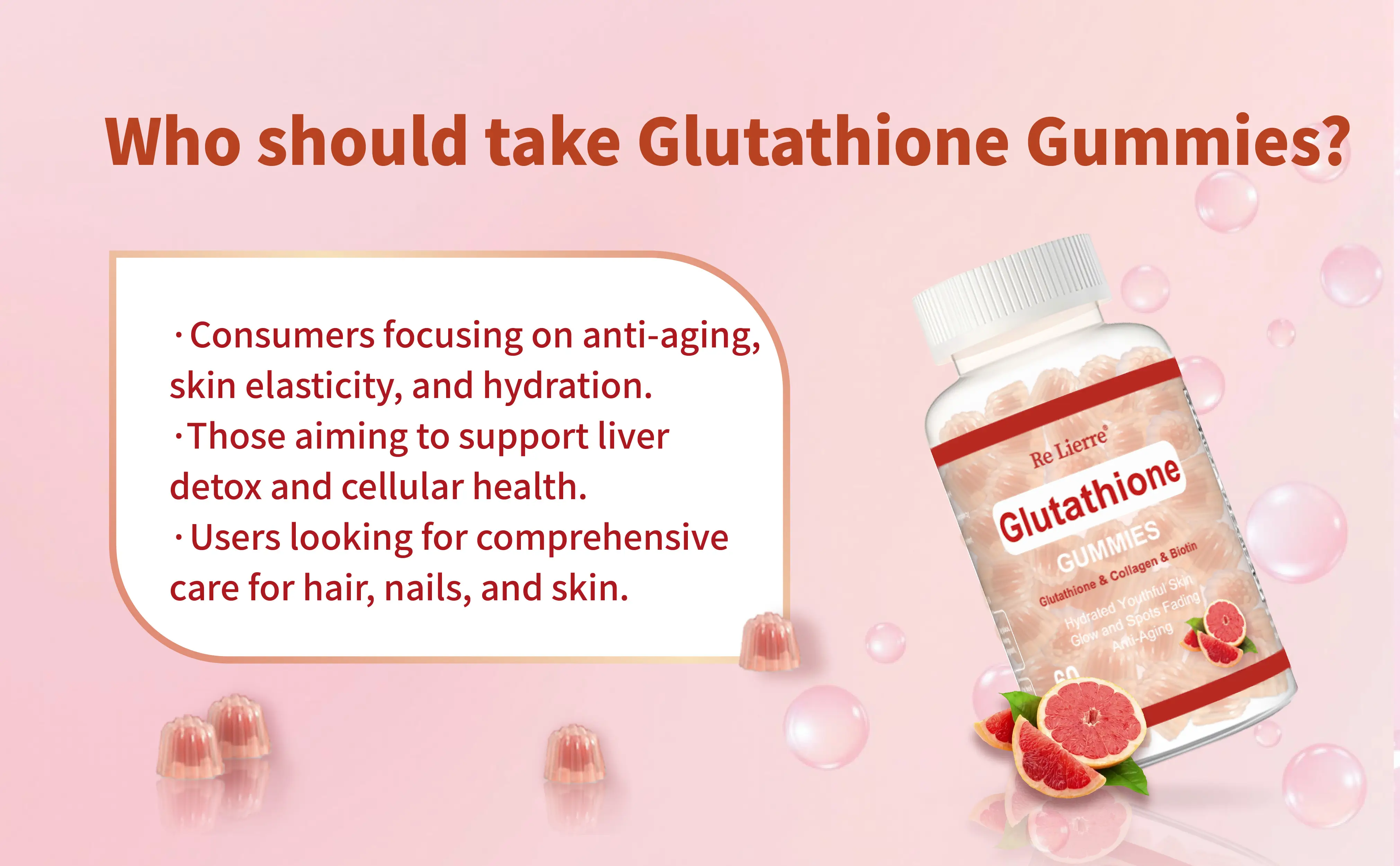 Grapefruit Collagen Gummies with Vitamin C & Hyaluronic Acid