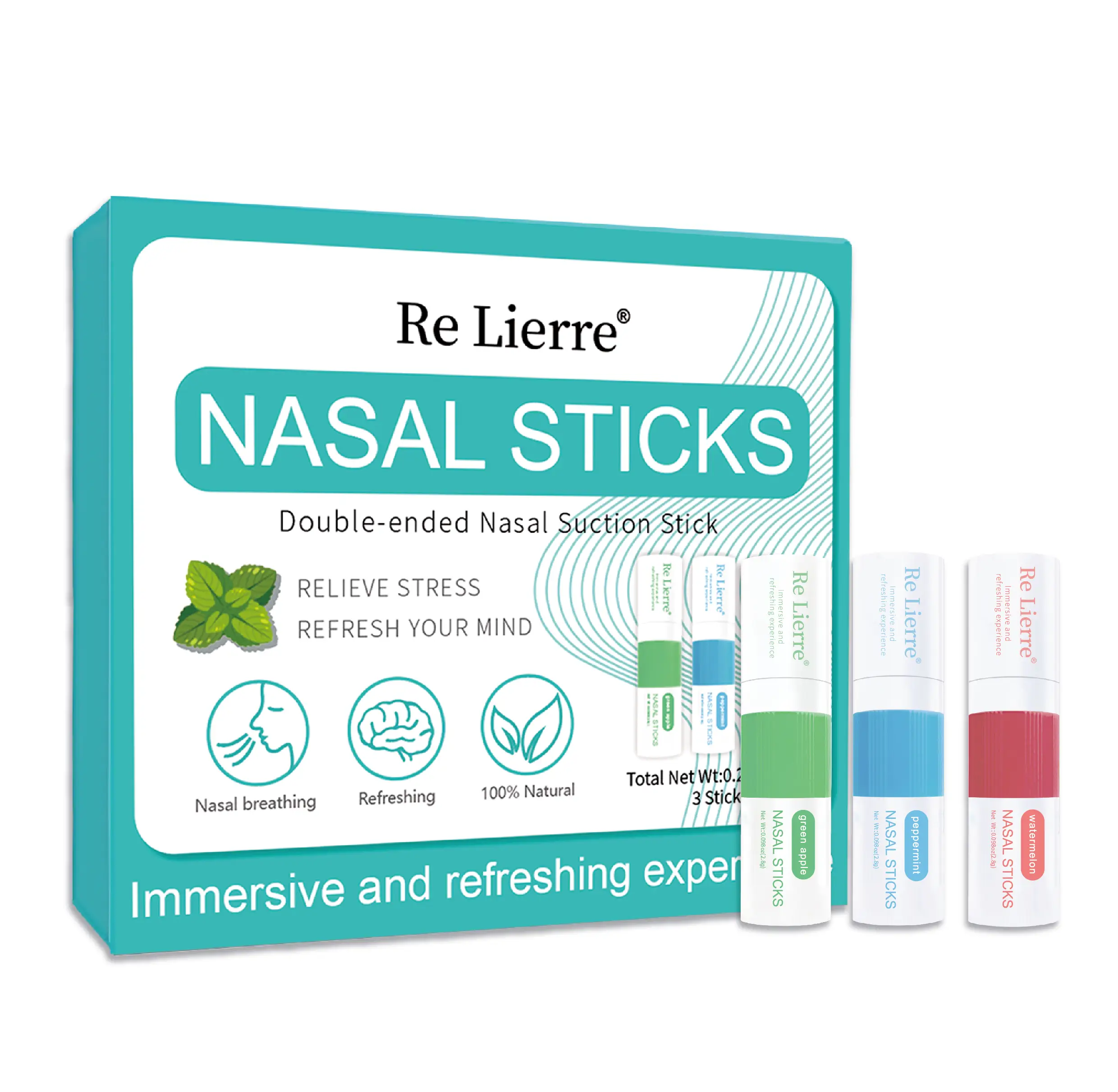 Nasal Inhaler – Dual-Action | Jasmine, Watermelon & Mint