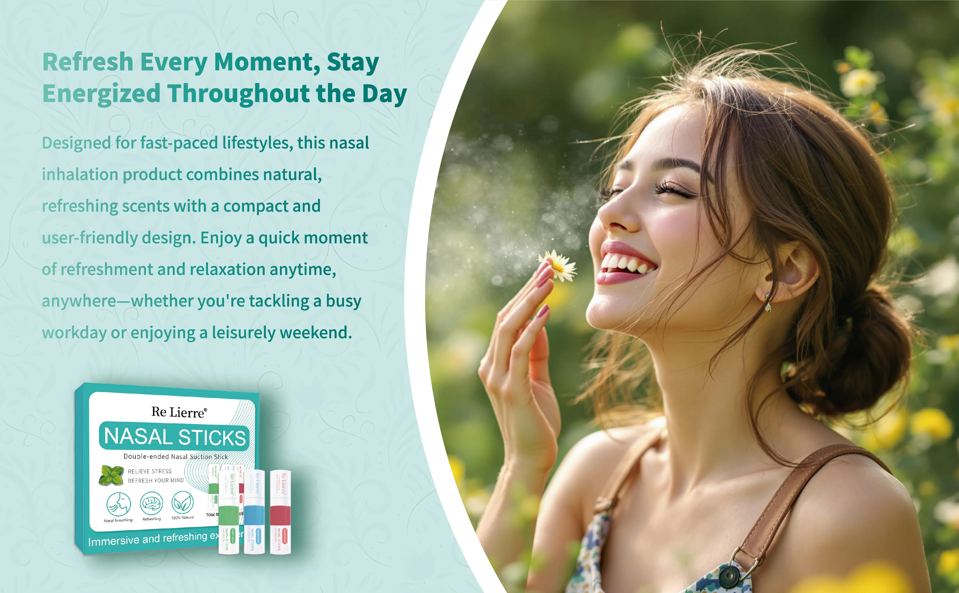 Nasal Inhaler – Dual-Action | Jasmine, Watermelon & Mint